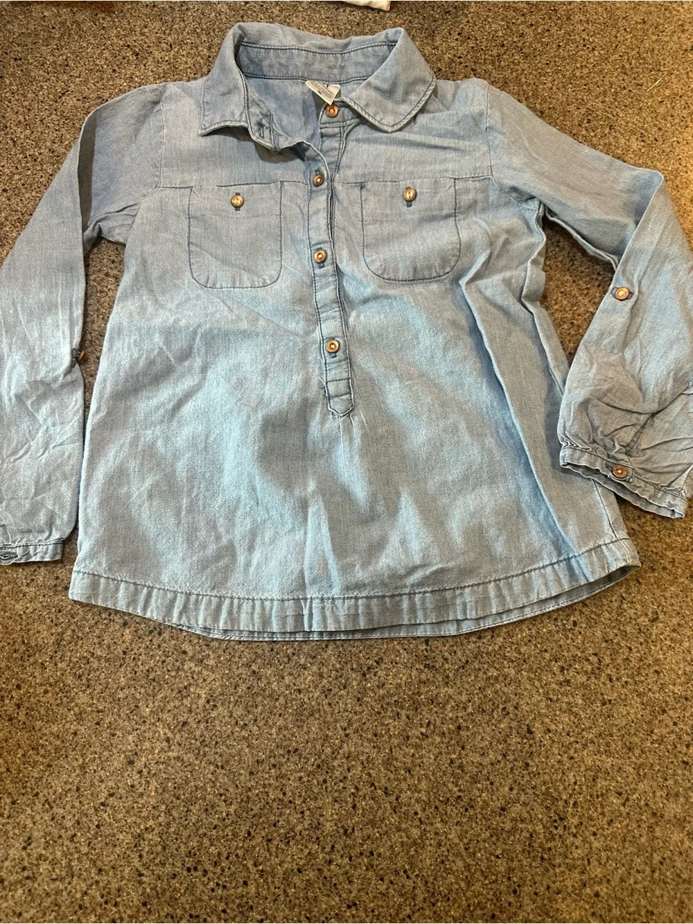 Carter's Light Blue Denim-Style Button Placket Shirt